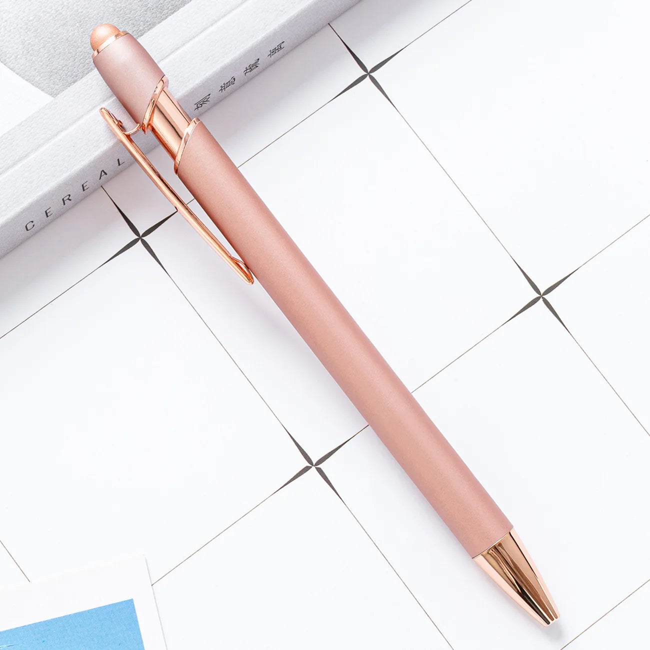 Office Supplies Novelty Metal Pen Retractable 2 in 1 Stylus Tip Ball Point Medium Pen for Touch Screens