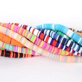 Hot Selling 6mm 370pcs/strand Round Mixed Color Polymer Soft Ceramic DIY Bracelet Necklace Jewelry