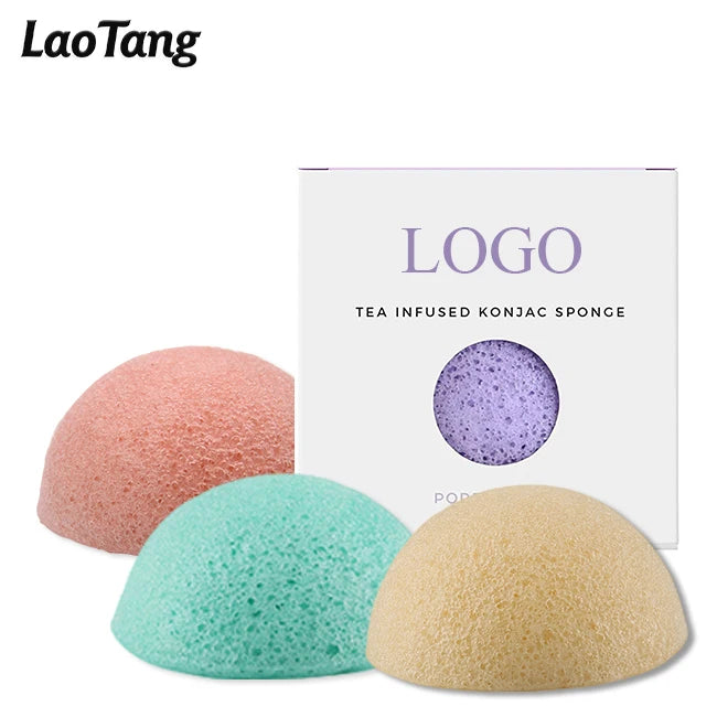 Wholesale 8 Colors Oem Custom Activated Facial Face Cleaning Puff Sponge Natural Organic Konjac Sponge for All Skins