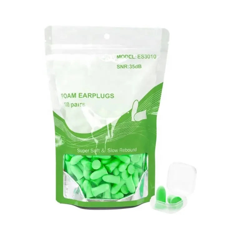 Super Soft Green Foam Earplugs 60 Pairs of Disposable PU Earplugs 38 DB SNR Earplugs Sleep Snoring Work Travel Shooti