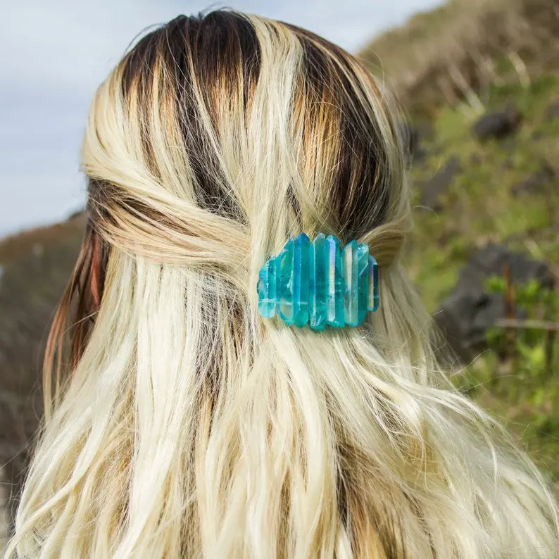 HZ Home Use Multi color crystal hairpin Bohemian Style Bridal Sky Blue Party accessories Multi Size spring clip brides hair combs