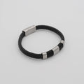 Chris April in Stock Fashion Jewellery 316L Stainless Steel Fiber Synthetic Leather Magnet Clasp Bracelet