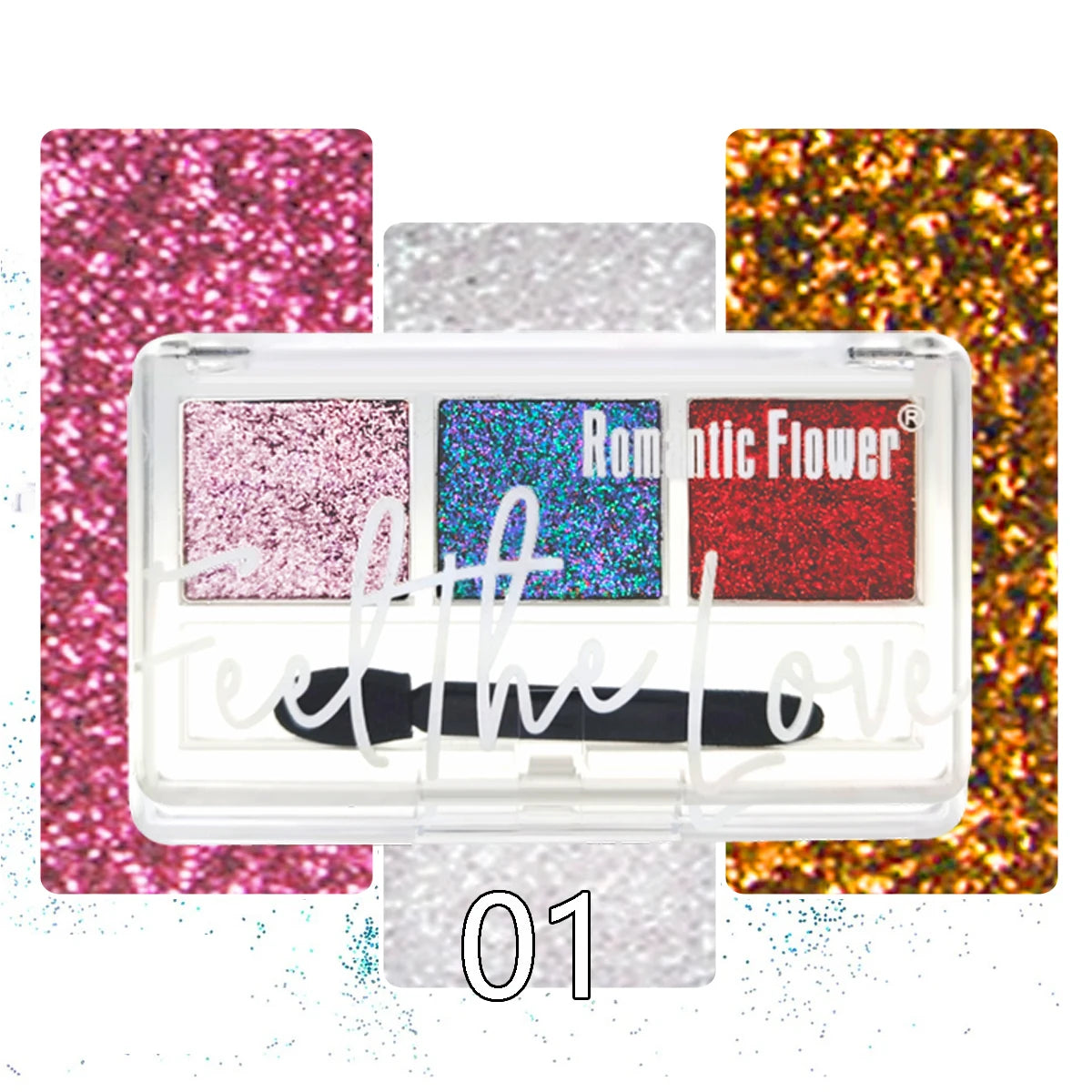 New Design Makeup 3 Colors Shiny Waterproof Colourful Eye Shadow Palette