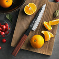 Hot Sale 10Cr Stainless Steel Kitchen Utility Knife With Red Wood Buffalo Horn Handle
