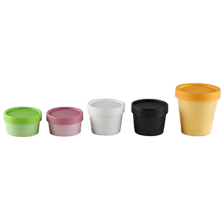 50g 100g 200g 250g Ready to Ship Low MOQ Colorful PP Round Cosmetic Jars 1.5oz 3oz 6oz 8oz Plastic Lip Scrub Container Jar