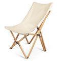 Simple Butterfly Lounge Chair With Solid Beech Wood Frame and Oxford Fabric Cover for Outdoor Fishing Camp Picnic BBQ Dining