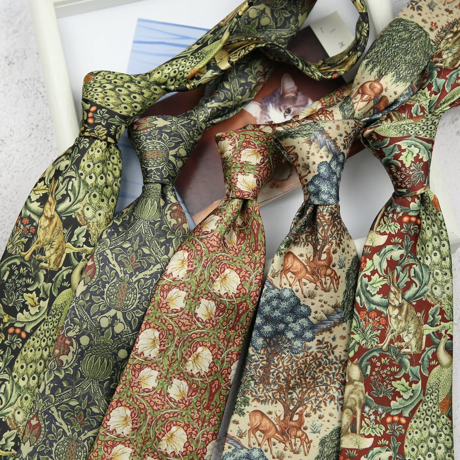 Popular Printed Floral Tie Fashion Accessories Digital Printing Mens Polyester Neck Ties Retro Casual Suits Neckties for Men