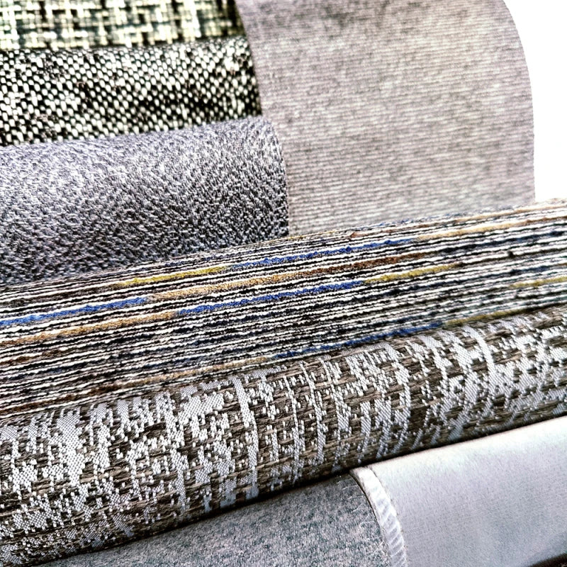 M&Y MYG8039-04 100% Polyester Faux Linen Italian Home Jacquard Fabric Dyed Plain Pattern for Cushion Upholstery & Sofa Cover