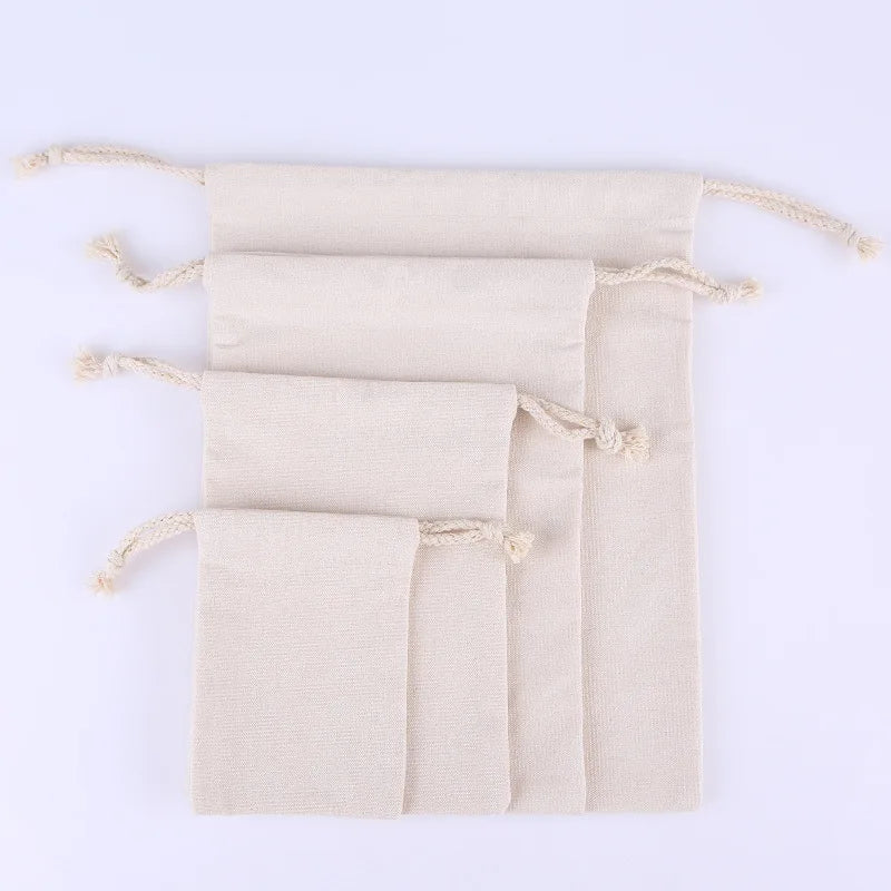 Custom Logo Linen Gift Bags Multi-Size Bunch Pocket for Mothers and Fathers Day Jewelry Container