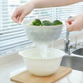 Double-layer Vegetable Washing Basin Drain Basket Household Round Plastic Rice Washing Basin Simple Modern Kitchen Fruit Basket