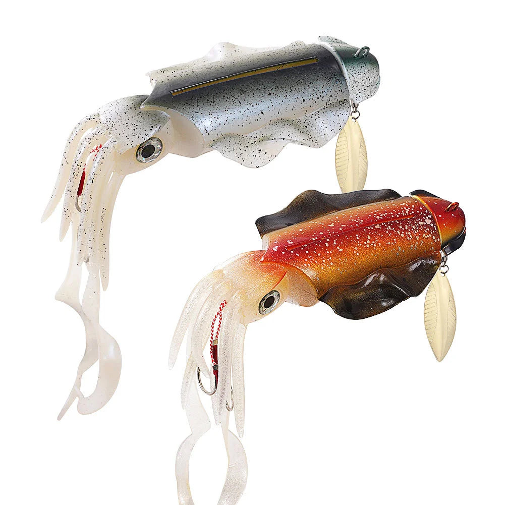 New 10oz 285mm Luminous Soft Squid Lure Jigging Squid Octopus PVC Soft Lead Head Jigs Metal Fishing Bait