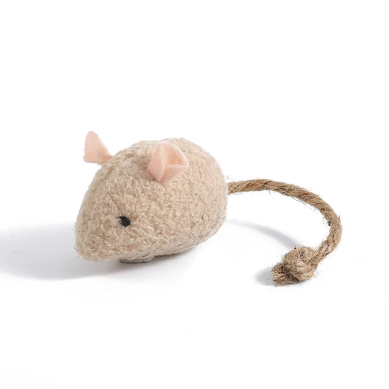 Wholesale Eco-Friendly Nylon Pet Teasing Toy Catnip Cat Toy Soft Fleece Plush Simulation Mouse Self-healing Interactive Toy