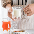 Novelty Glass Cow Shaped Animal Dairy Cattle Double Walled Mug Stemless Milk Drinking Glass Cup Insulated Coffee Tea Mug for bar