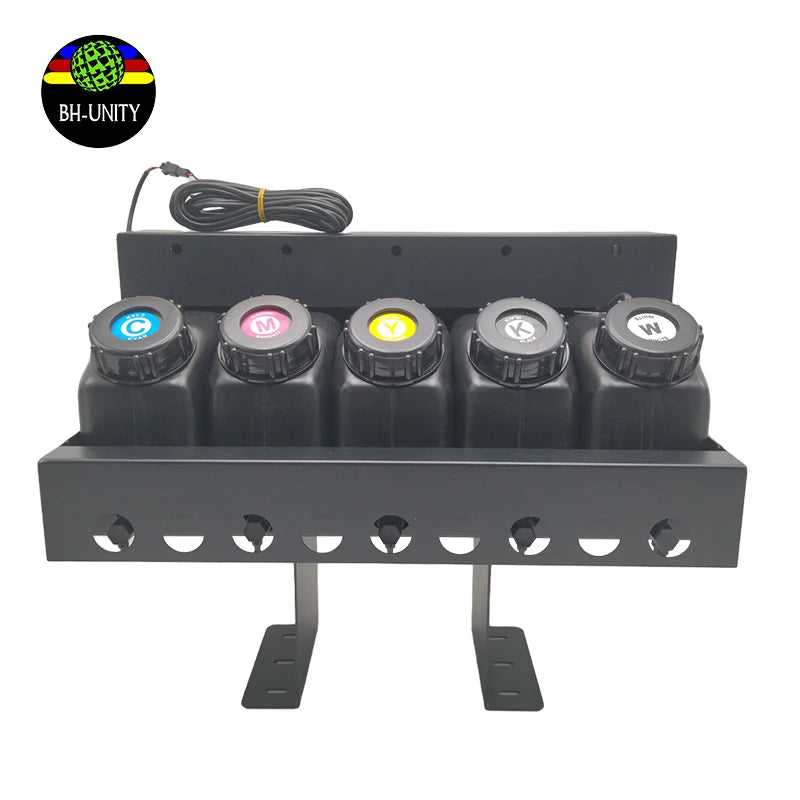 CMKYW Ink tank Continuous Ciss Bulk with Alarm for UV Printers 5 Color Continue Bulk Printer Ink Tank System