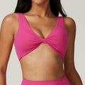 Fitele Provide Custom LOGO/Soft Sport Bra Front Twisted Hollow Out Gathering Sports Underwear
