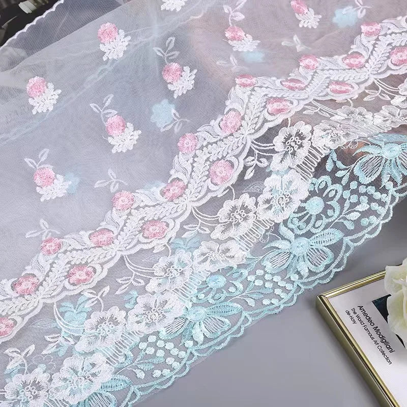 New Mesh Embroidery Lace Curtains Sofa Clothing Skirt Embroider Small Flowers Mesh Lace WS54