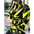For Men Retro Vintage Casual Button-Up Full Sleeve Woven Shirt Stylish Breathable Printed New Arrival