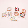 Exaggerated Jewelry Multi-color Crystal Rhinestone Flower Stud Earrings Baroque Pearl Flower Fashion Earrings 2023