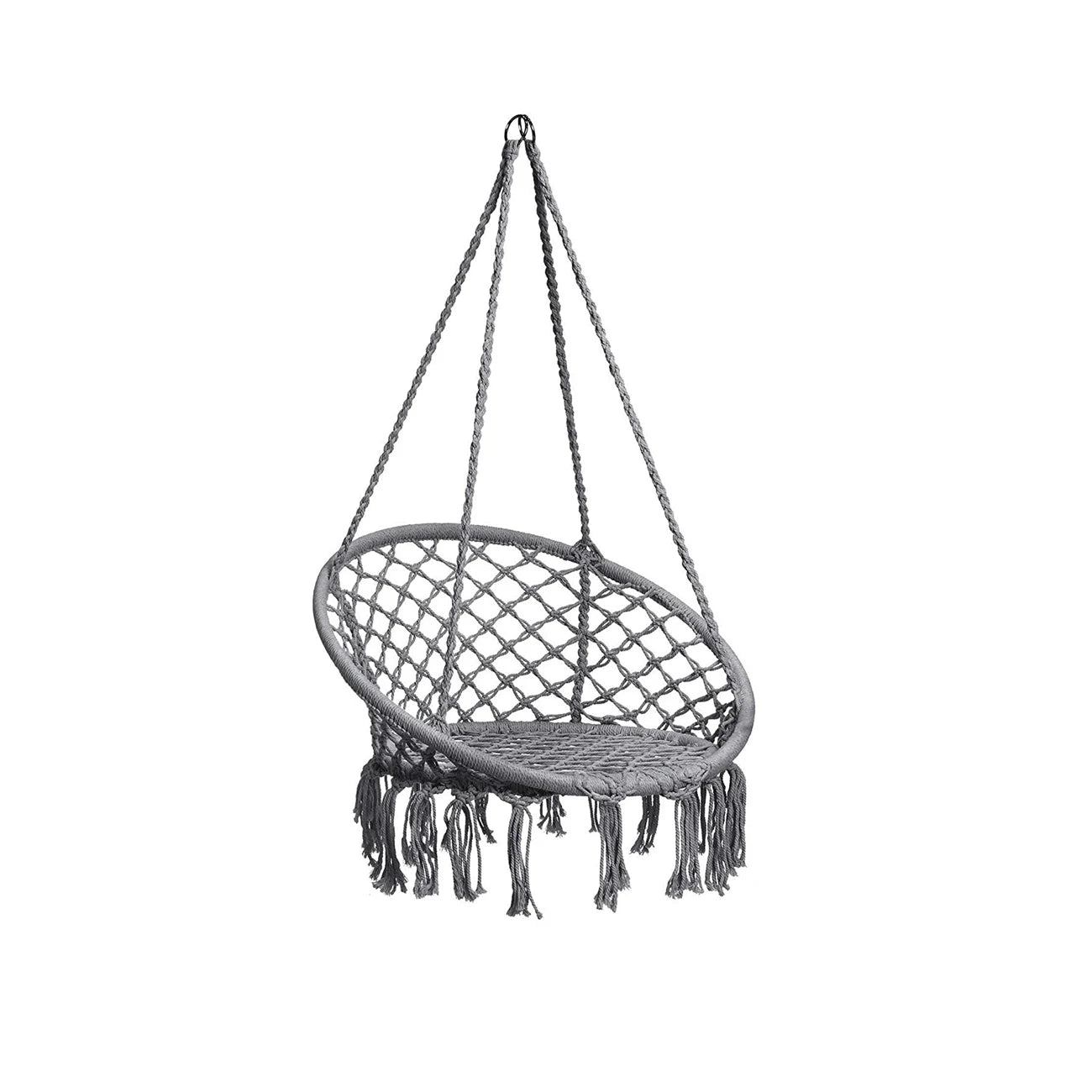 Handwoven Cotton Rope Hammock Swing Chair Handmade Knitted Macrame Hanging Hammock Chair for Indoor and Outdoor Use