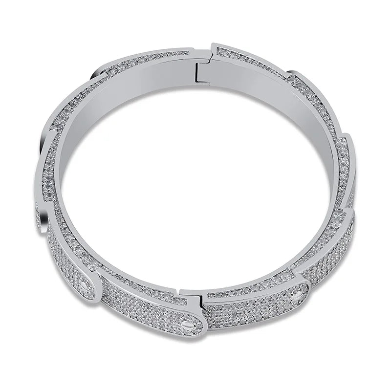 Fashionable Luxurious High-end Zircon Bracelet with Irregular Shape Versatile Niche Bracelet