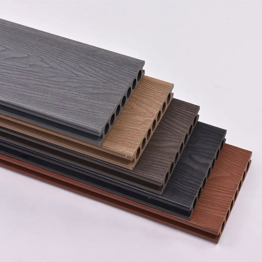 Easy Installation 3D Outdoor Flooring Wood Plastic Composite WPC Square Hole Hollow Decking