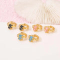 Delicate and Lovely Enamel Elephant Shape 14K Gold Plated Small Huggie Hoop Earrings Wholesale