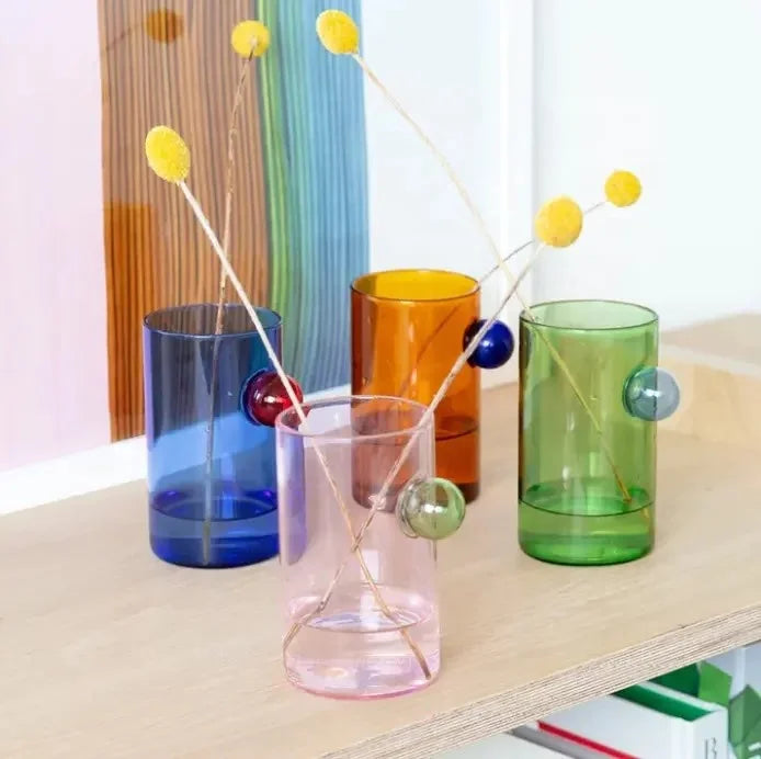 Wholesale Customized Multi-color Wedding Home Decor Bubble Glass Glass Flower Decoration Vases