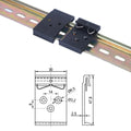 Aluminum Alloy Black 3-Hole Triangular Din Rail Fixing Clip Snap Hook Fastener for 35mm DIN Rail Installation Huaqi Mingtong