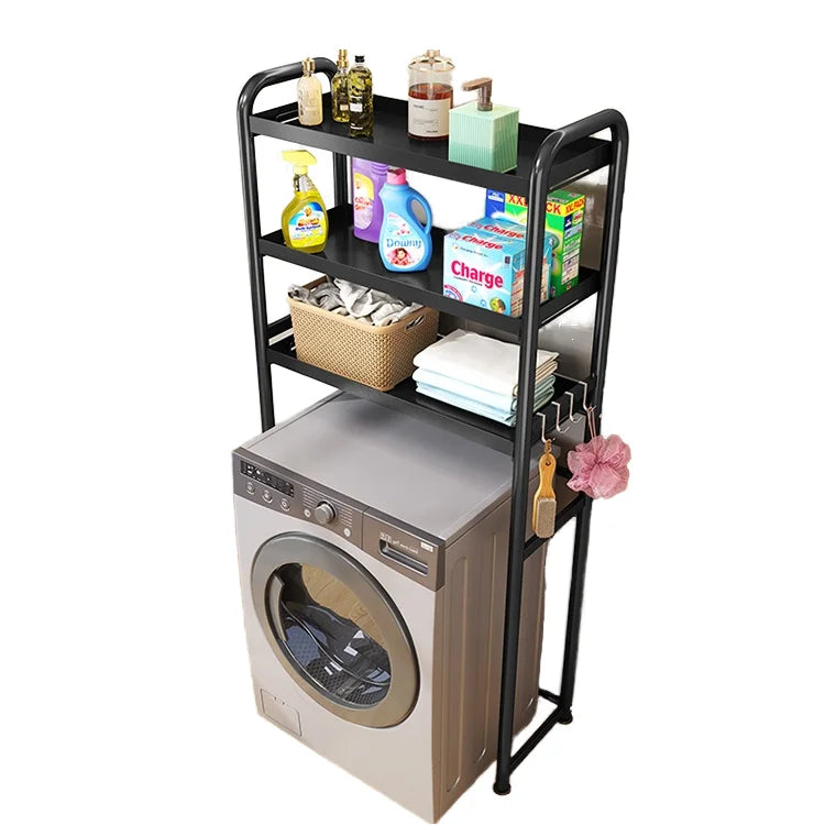 Saver Space Metal Three-Layer Storage Holders Racks Bathroom Organization Washing Drying Machine Stand Stacking Shelf Sliding MegaBDM