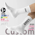 Custom Men's Sports Unisex Socks OEM Designer Cotton Compression Crew Embroidered Tennis Bottom Letter Running Ankle Athletic