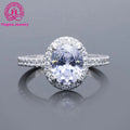 2ct Oval Stone Ring Sterling Silver 925 Gold Plated Rings VVS Moissanite Excellent Cut Oval Moissanite Ring for Gift