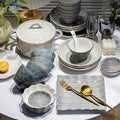 Hot Sale Gold Rim Nordic Ceramic Plates Crockery Luxury Ceramic Dinnerware Set Irregular Shape Porcelain Ceramic Bowls