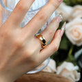 Chris April in Stock Fashion Jewelry PVD Gold Plated 316L Stainless Steel Non-tarnish Black Onyx Signet Ring