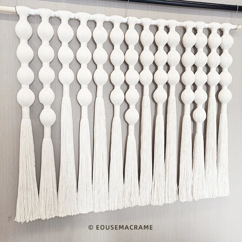 Pure White Large Decorative Macrame Wall Hanging Boho Cotton Wall Hangings for Wall Home Decoration Bedroom EH2401047
