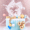 10PCS Hot Sale Factory Ins Style  Metallic Ball Metallic Bead Cake Topper Decoration for Birthday Wedding Party Cake Decoration