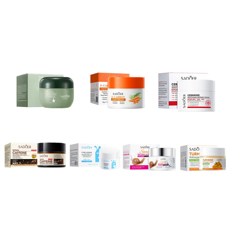 SADOER Carrot Avocado Snail Face Cream Oil Control Moisturizing Whitening Anti Wrinkle Anti Aging Chinese Brand Face Cream