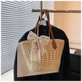 The New Fashion Style Summer Beach Straw Bag Large Capacity Hollow Open Seaside Holiday Bag