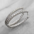 CAOSHI Luxury Female Engagement Wedding Earrings Dainty Oval Hoop Earring for Women Micro Paved CZ Stone