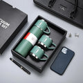 Business Gift Set 500ml Double Wall Stainless Steel Insulated Vacuum Flask Two Cups High Performance Thermos Bottle for Travel