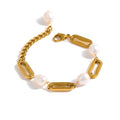 JINYOU 1314 Fashion Natural Freshwater Pearl Bracelet 18K Gold Stainless Steel Chain Bracelet 2025
