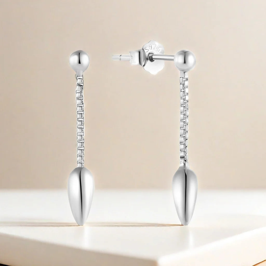 QX Custom OEM Minimalist Dainty 925 Sterling Silver Vintage Fine Jewelry Waterdrop Earings for Women Luxury