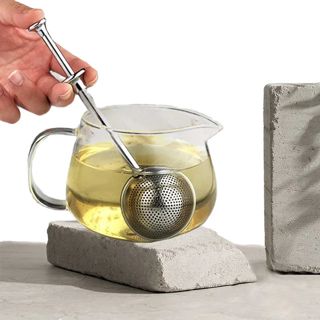 Premium Polished Stainless Steel Long Handle Tea Infuser Filter Eco-Friendly Loose Leaf Tea Ball Coffee & Tea Tools Stocked