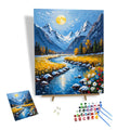 Painting by Numbers Kit Winter Snow Mountain Painting Beautiful View Home Decoration Artwork Paint by Numbers