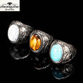 Retro Men Rings Stainless Steel Waterproof Men's Jewelry Rings Vintage Punk Signet Biker Luxury Ring Jewelry for Old Man