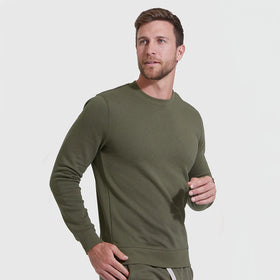Custom Men's Sport Sweatshirts Soft Cotton Fleece Crewneck Embroidered Customized Logos Colors ODM Eco-Friendly Breathable Sizes