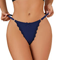 Women Pure White Waistline White Tie Side Adjustable G String Seamless Thong Panties