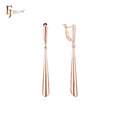 FJ Fallon Fashion Jewelry Tall Clip-On Earrings Plated in Rose Gold Brass Based