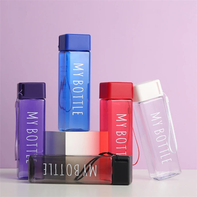 Professional Customization Transparent Rectangle Cubic Gym Drink Bottle