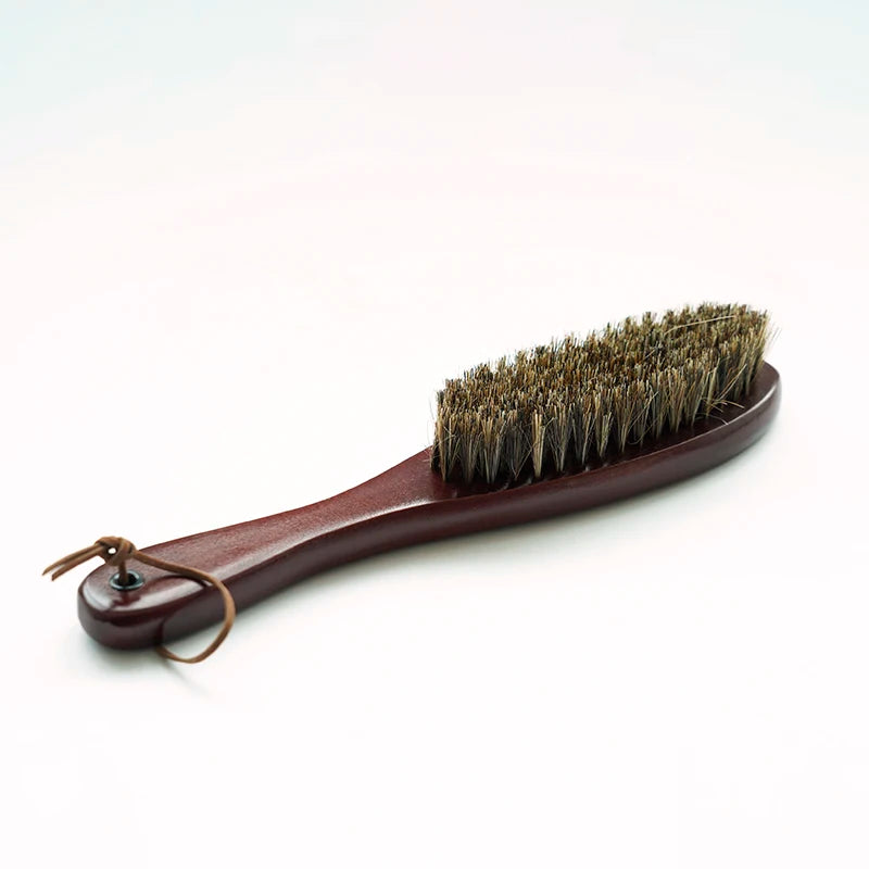 Wooden Dust Brush with Removable Wire Horse Hair and Cloth Hand Broom for Counter Bench Car Furniture Bed Shoe Washing