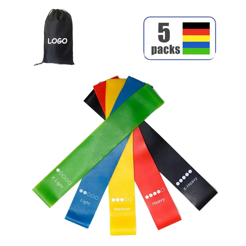 Custom Logo 5pcs Eco-Friendly Non-Slip Latex Resistance Bands Set with X-light to Heavy Resistance for Body Building MegaBDM